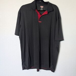 Dairy Queen Black and Red Polo Shirt with Textured Fabric